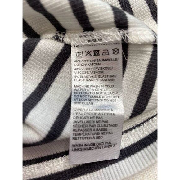 Girls Manguun Top Gray White Stripe Ribbed Knit Cold Shoulder Sz Large NEW‎ - Picture 5 of 6